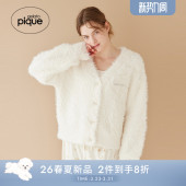 居家PWNT261041 女睡衣羽毛纱纯色V领开衫 gelato pique26春夏新品
