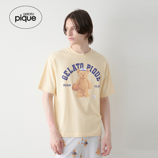 T恤睡衣PMCT254984 男运动小熊印花短袖 gelato pique25秋冬新品