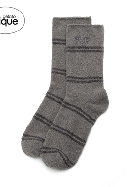 gelato pique秋冬男女同款袜子薄半边绒条纹短袜PMGS245616