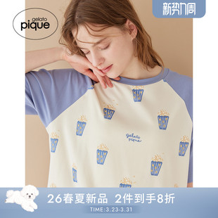 T恤居家PWCT261370 女睡衣爆米花满印短袖 gelato pique26春夏新品