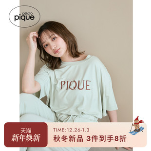 T恤PWCT254216 女睡衣彩色字母柔软短袖 gelato pique25秋冬新品