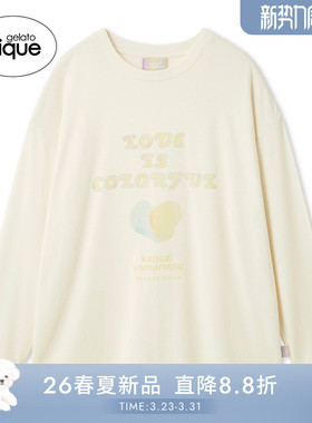 gelato pique26春夏新品女睡衣山本宽斋爱心长袖T恤PWCT261240