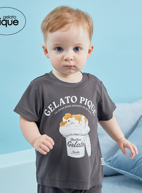 gelato pique25夏季新品婴儿睡眠小狗印花短袖T恤睡衣PBCT252670