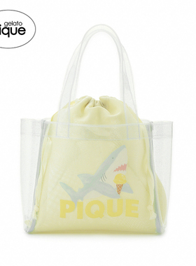 gelato pique25夏季新品鲨鱼印花透明托特包附抽绳内胆PWGB252575
