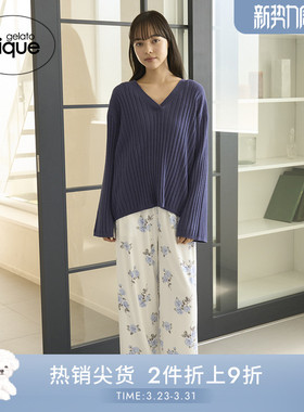 gelato pique25秋冬新品女纯色套头衫家居服PWNT254068