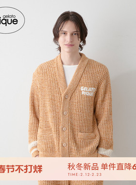 gelato pique25秋冬新品男女同款睡衣华夫格针织开衫PHNT254969