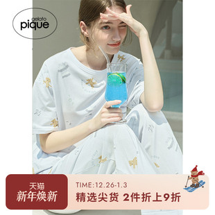 T恤PWCT251288 女睡衣满印小熊圆领短袖 gelato pique25春夏新品
