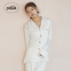 衬衫 女睡衣纯色缎面长袖 腰带PWFT255231 pique25秋冬新品 gelato