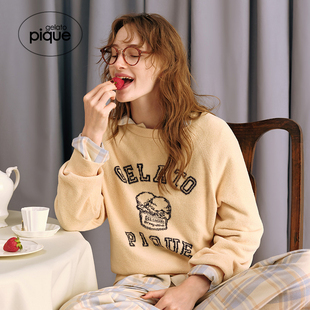 套头衫 女睡衣冰淇淋长袖 家居服PWNT254073 pique25秋冬新品 gelato