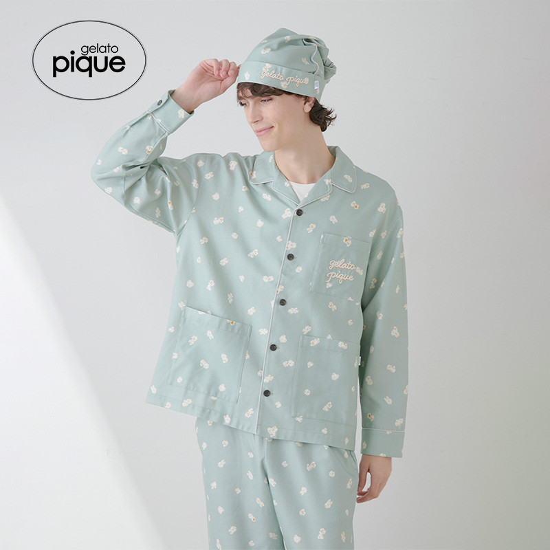 gelato pique春夏男女同款睡衣爆米花长袖衬衫PMFT251918