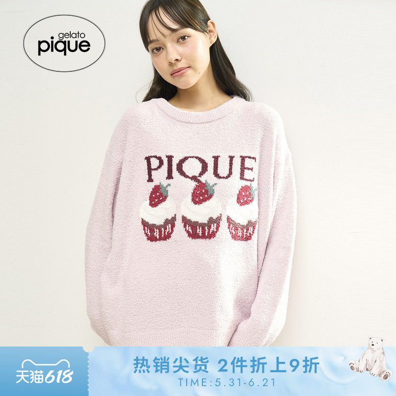gelato pique25秋冬新品女睡衣半边绒动物蛋糕套头衫PWNT254117