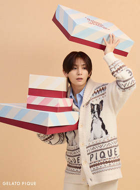 【山田凉介同款】gelato pique25秋冬半边绒小狗开衫PMNT255943