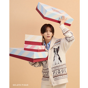 pique25秋冬半边绒小狗开衫 gelato PMNT255943 山田凉介同款