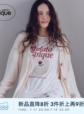gelato pique26春夏新品女睡衣套装爱心蛋糕短袖短裤PWCT262348
