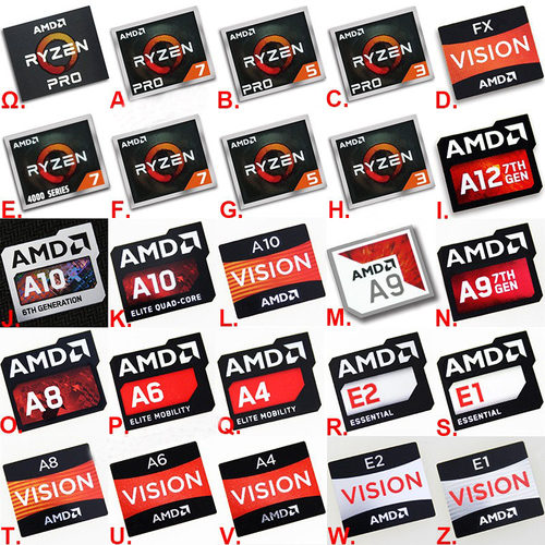 AMD FX A10 A8 锐龙Ryzen R7 R5 R3 CPU电脑CPU贴纸 笔记本标签贴