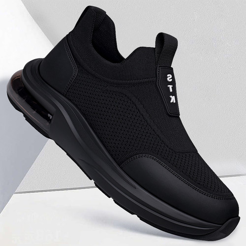 男鞋秋季新款透气网面防臭一脚蹬开车休闲鞋男士软底气垫运动潮鞋