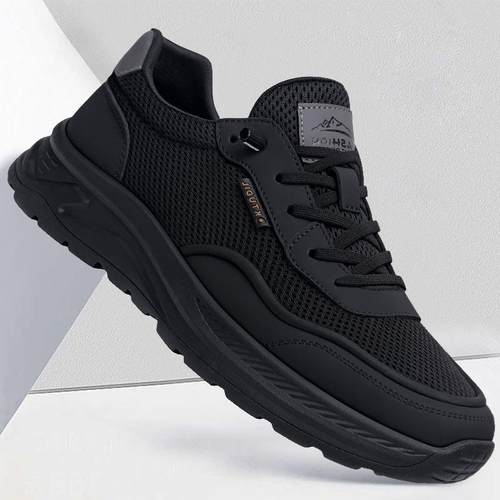 运动鞋男秋季2025新款飞织网面百搭透气轻便防滑休闲男士跑步鞋子