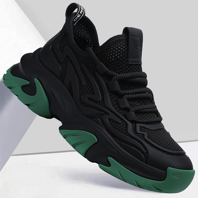 网鞋男春季薄款透气休闲运动鞋子男士镂空防臭软厚底增高老爹潮鞋