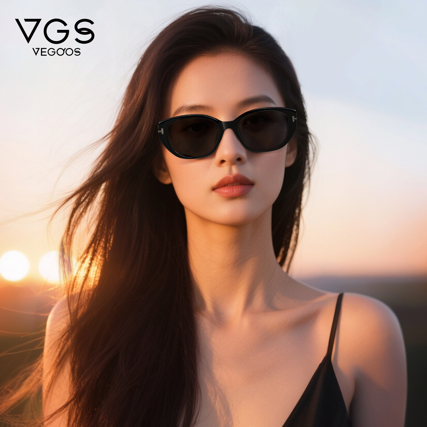威古氏猫眼墨镜女款2025年高级感防晒防紫外线偏光小框太阳镜