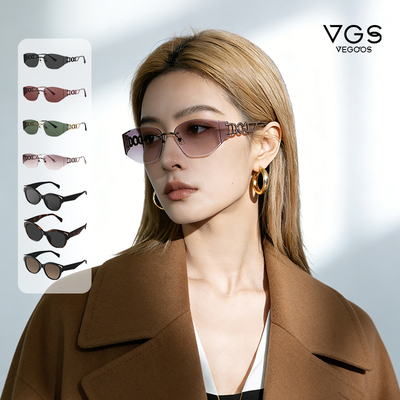 威古氏极夜星眸猫眼墨镜/无框未来风高级感女款防紫外线太阳镜