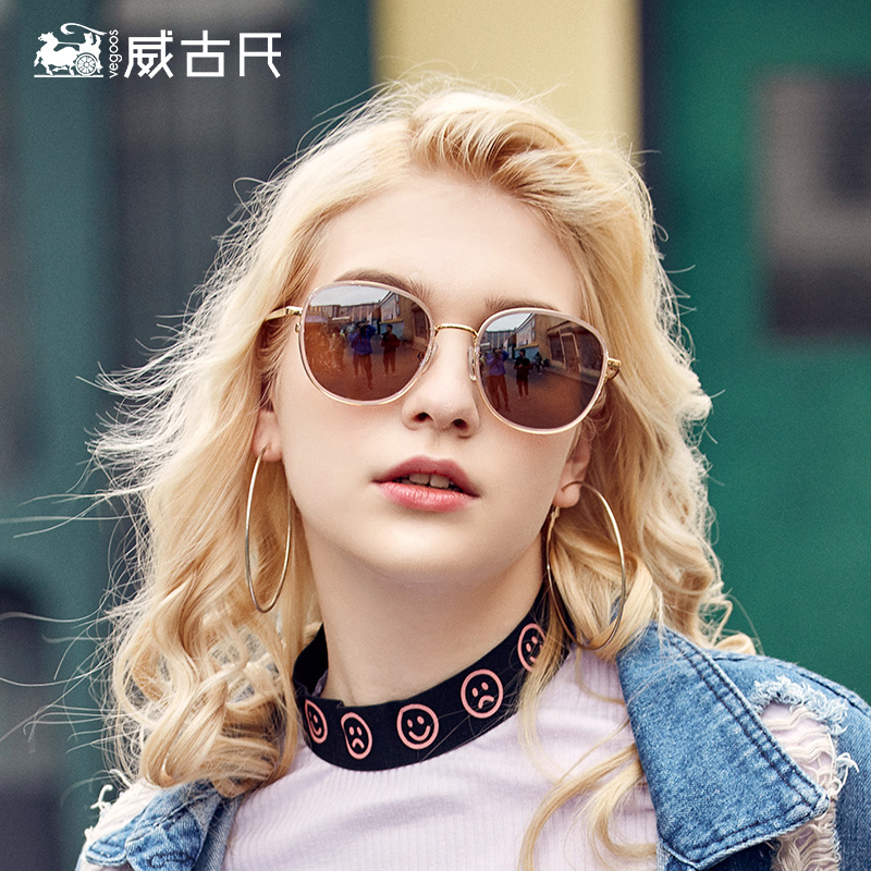 威古氏太阳镜女2019新款潮防紫外线圆脸复古墨镜网红眼镜女6159159.00元包邮