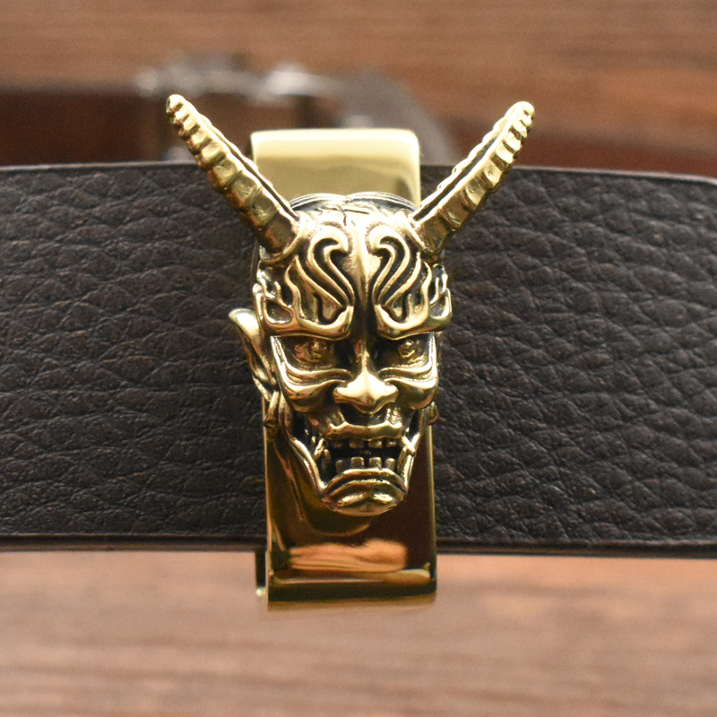 男士腰带圈环扣皮带环裤带套尾夹子纯黄铜金属介子尾巴真皮固定圈