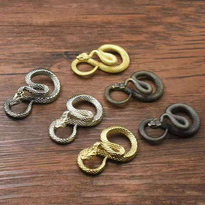 黄铜生肖蛇小摆件桌面创意装饰品旺财灵蛇眼镜蛇茶宠转运招财铜蛇