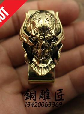 铜雕匠骷髅头将军地狱魔王皮带圈
