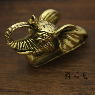 内穿皮带钥匙扣裤 纯铜大象皮带钥匙扣 带扣纯铜腰带扣DIY创意礼品