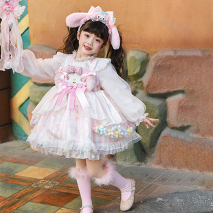 女童洛丽塔连衣裙2026新款甜美可爱风美乐蒂公主裙蓬蓬裙生日礼服