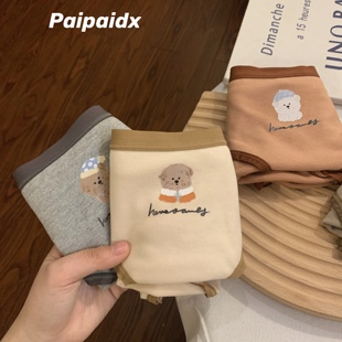 女生三角裤 薄款 女士磨毛纯棉全棉抑菌裆中腰少女卡通可爱夏季 内裤