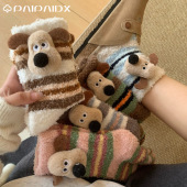 爆款 厚袜子女冬小狗珊瑚绒袜子款 冬地板袜2026新款 加绒保暖月子袜