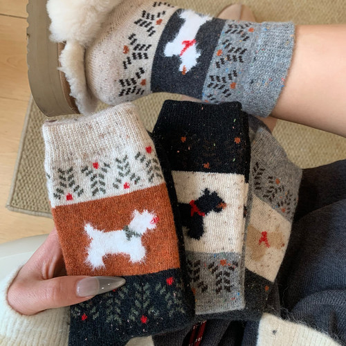 【羊毛袜】保暖防臭中筒袜女