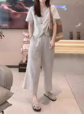今年流行特惠36032大爱美依缘2026夏季新款时尚V领短袖上衣高腰阔
