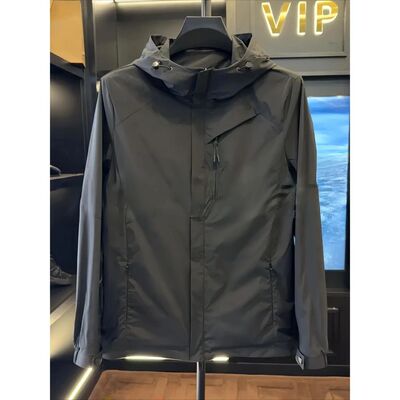 今年流行特惠春夏新款男士高级感拼接宽松百搭舒适假两件连帽设计