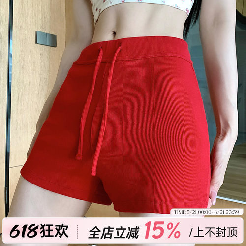 透气吸湿系带休闲运动短裤