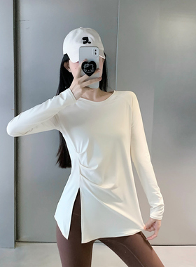 JumpingCat遮臀运动上衣女显瘦跑步健身服高级感罩衫瑜伽服长袖