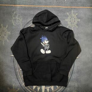 Revenge Xxxtentacion 同款发型恶搞米老鼠印花加绒连帽卫衣