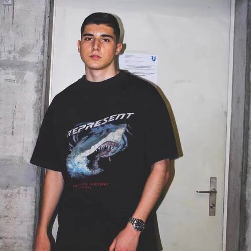【1:1】REPRESENT鲨鱼vintage短袖水洗做旧复古高街宽松男女T恤潮