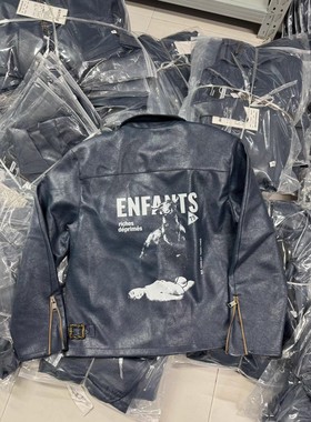 现货ENFANTS RICHES DÉPRIMÉS ERD 24ss公牛龟裂小羊皮夹克外套