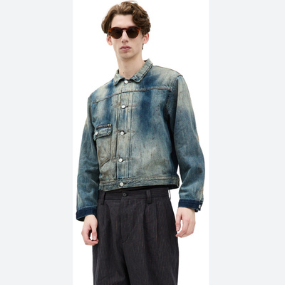 ENFANTS RICHES DEPRIMES 涂鸦做旧尾蝶扣复古1:1设计牛仔外套