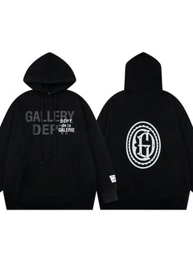 【现货】Gallery dept法文英文重叠字母印花休闲连帽卫衣男