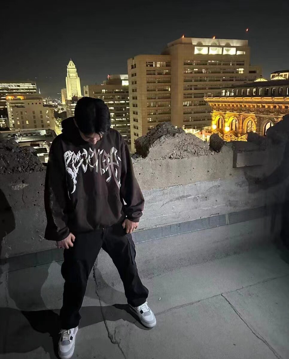 Revenge X Juice Wrld 999 联名果汁鸽子发泡印花秋冬不加绒卫衣