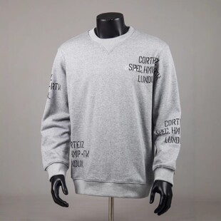 CORTEIZ恶魔岛字母标语刺绣印花高街宽松毛圈圆领卫衣早秋男女潮