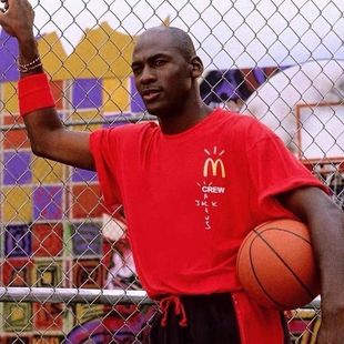 潮牌Travis Scott Cactus Jack联名麦当劳CREW印花宽松短袖t恤