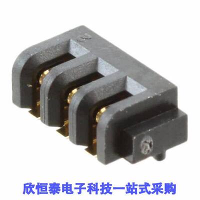 1612901-1连接器 《 CONN RCPT 3POS 2.00MM R/A SLDR    》