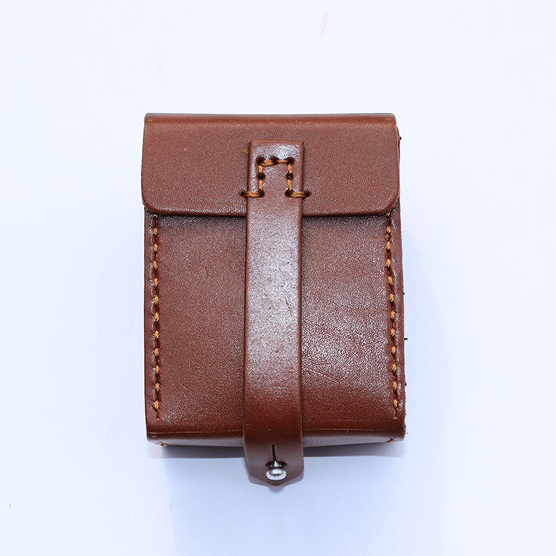 正品头层牛皮指北针盒手工缝制复古腰包51式57式62式中正式收藏品