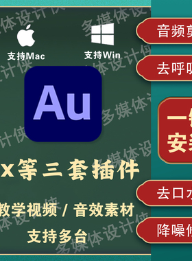 AU插件2026音频软件去除口水音降噪去除呼吸声去除房混rx肥波效果