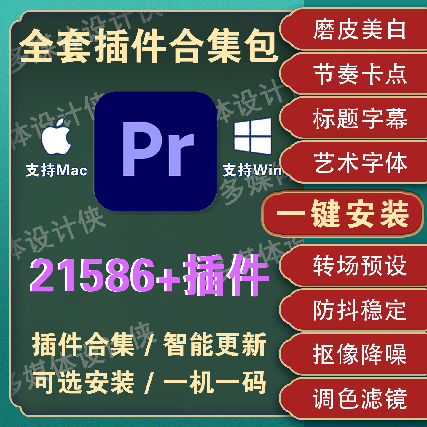pr插件全套中文一键安装2026pr安装包插件降噪磨皮调色转场教程 - 实物图