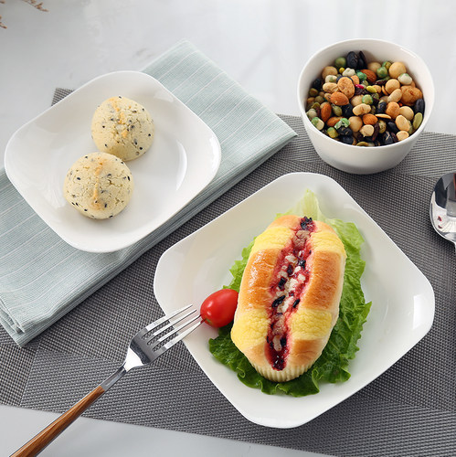 纯白陶瓷餐具无铅饭盘碗碟中式